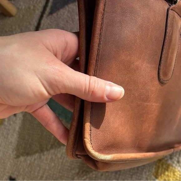 Coach Brown Leather Handbag with Strap - Picture 7 of 8